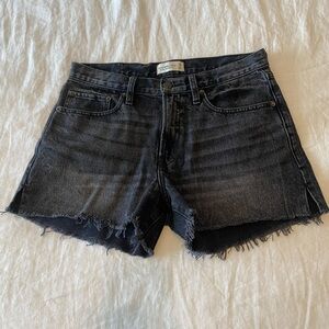 Abercrombie Mid Rise Boyfriend Black Denim Shorts